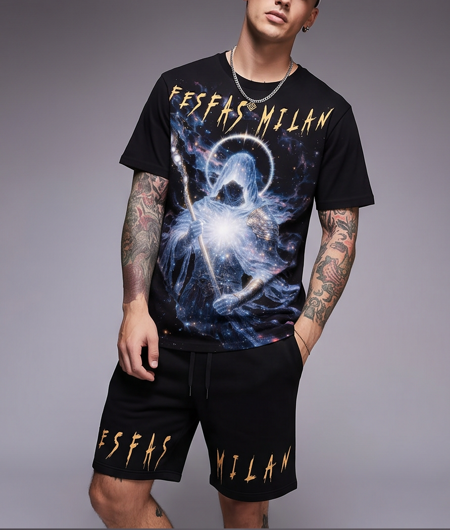 FesFas cosmic guardian-print T-shirt Set | Black | Men