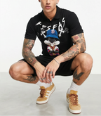 FesFas blue cap rabbit-print Polo Set | Black