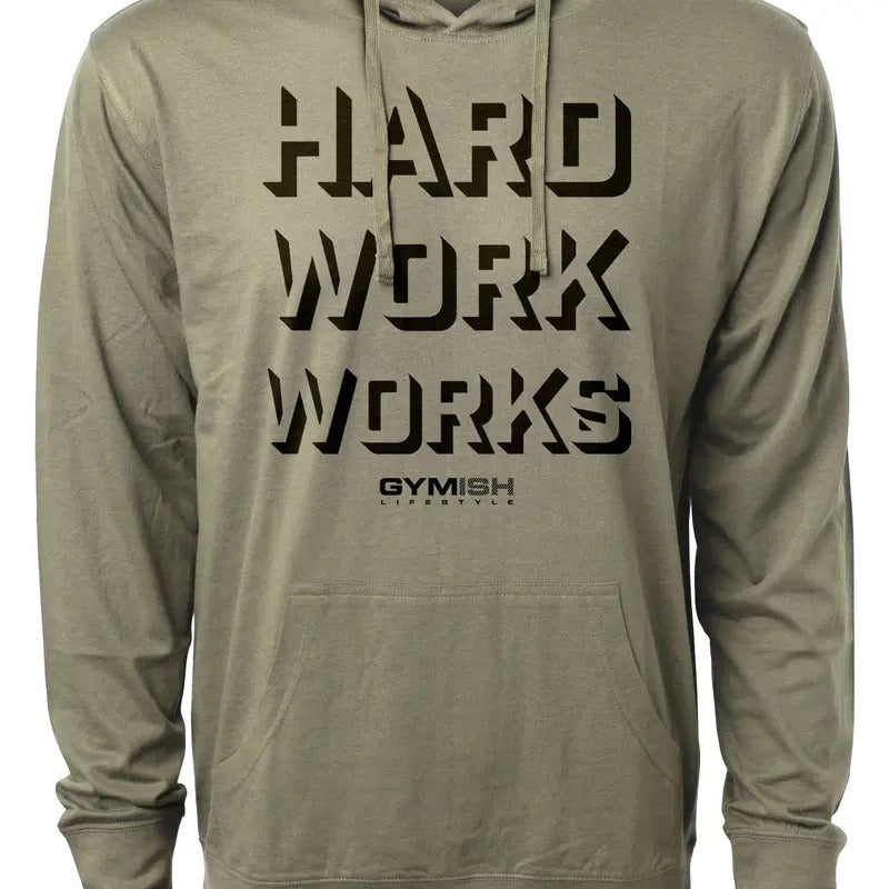 049. Hard Work Works Funny Workout Gym Hoodie for Men Soft Cotton Menswear T-Shirts, Sweatshirt | GrindPrints.com
