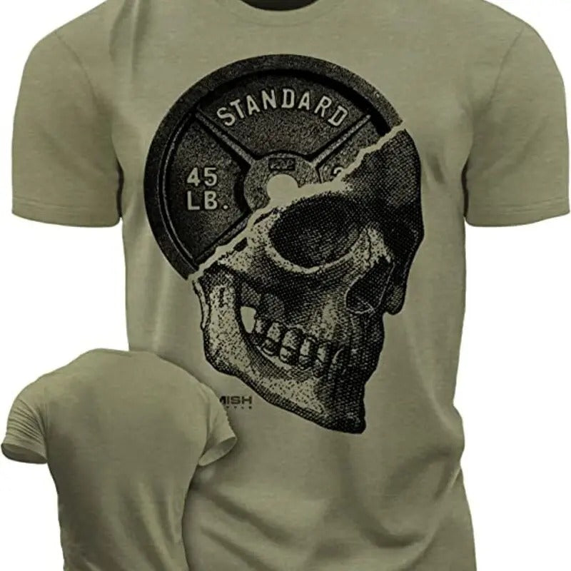 051. SkullPlate Funny Motivational Workout Gym T-Shirt for Men Hoodie, Sweatshirt | GrindPrints.com