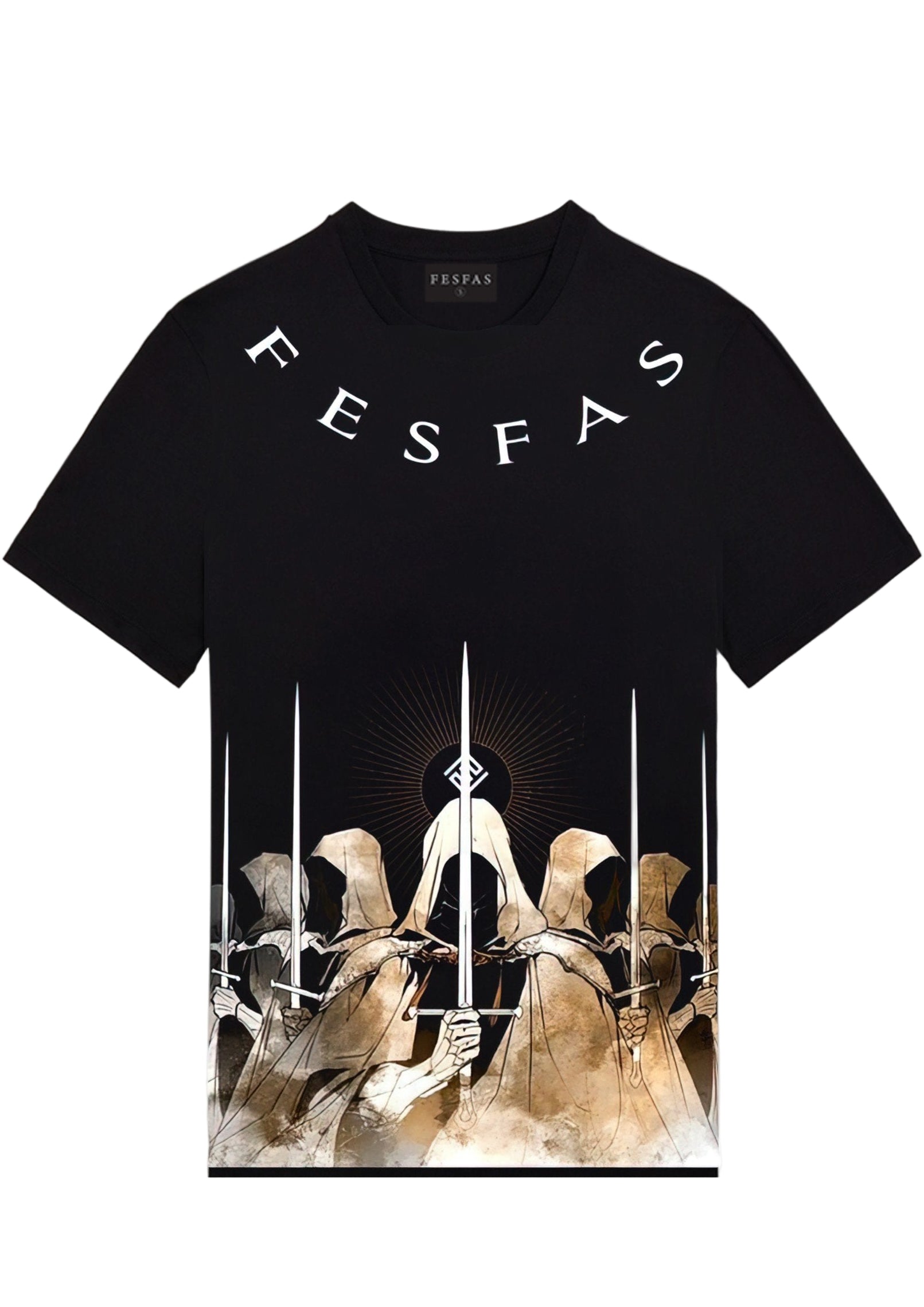 FesFas knights-print T-shirt | Black