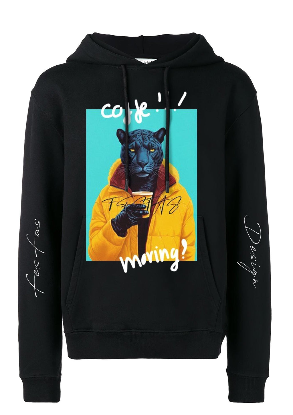 FesFas Hot Panther-print Hoodie | Black
