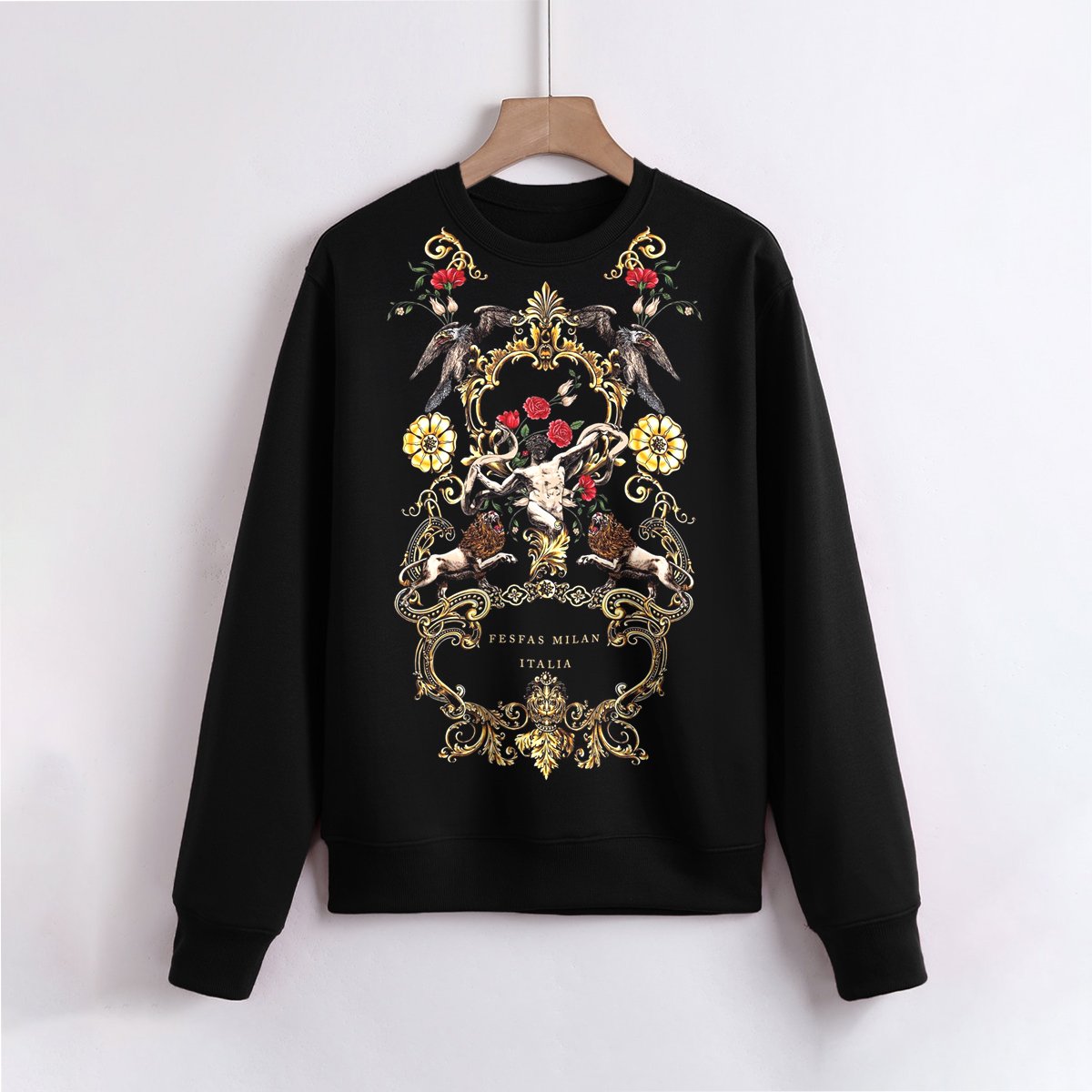 FesFas Baroque-print Sweatshirt | Black