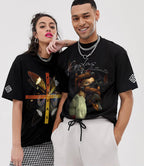 FesFas butterfly-print T-shirt | Black