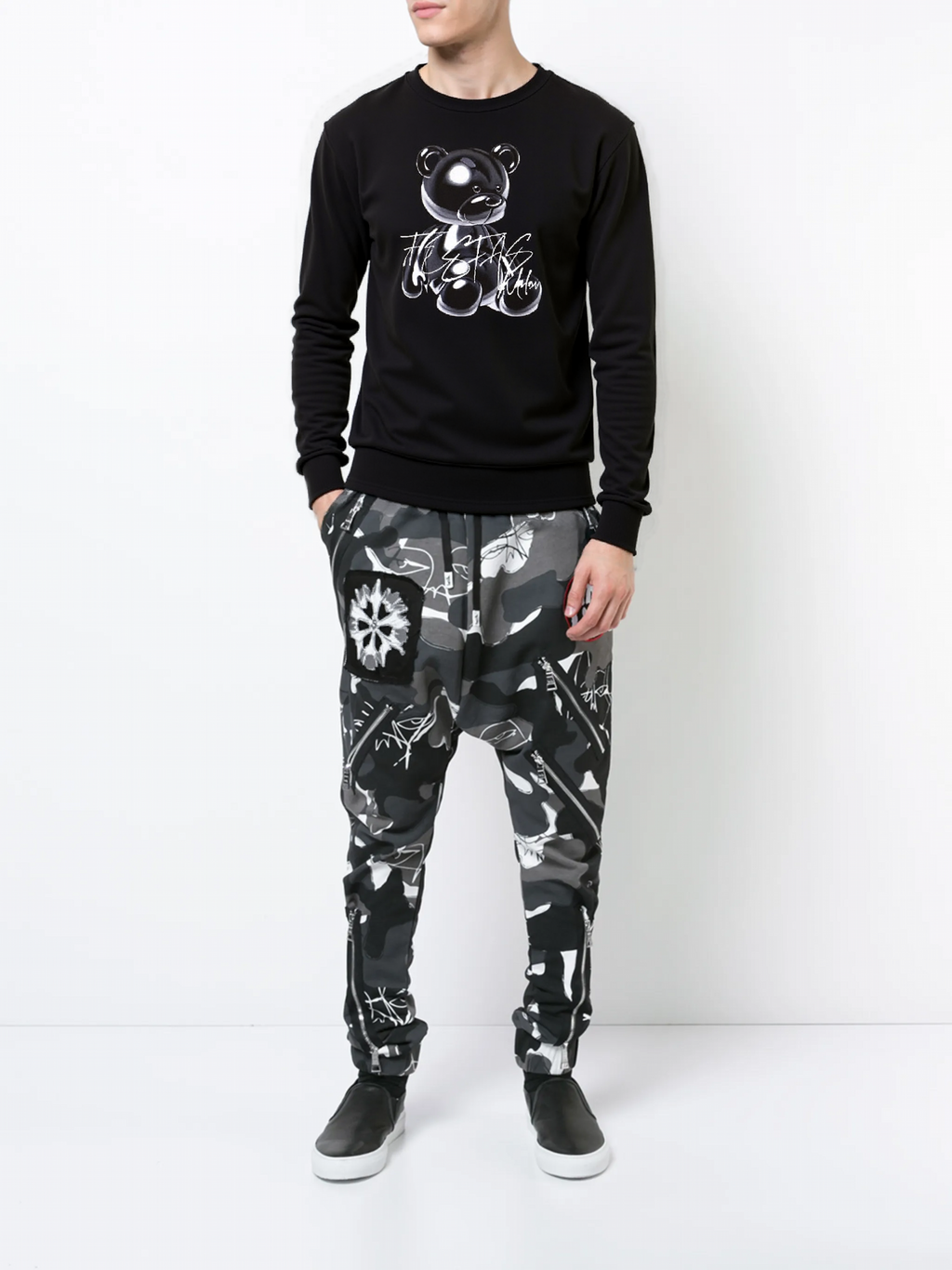 FesFas black bear-print Sweatshirt | Black