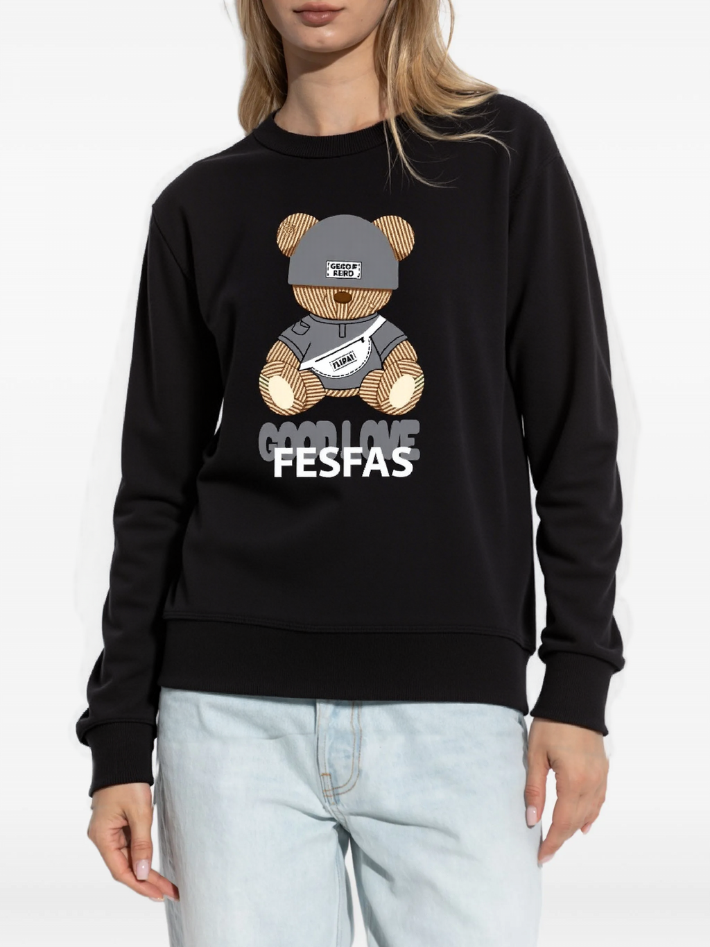 FesFas bear-print Sweatshirt | Black