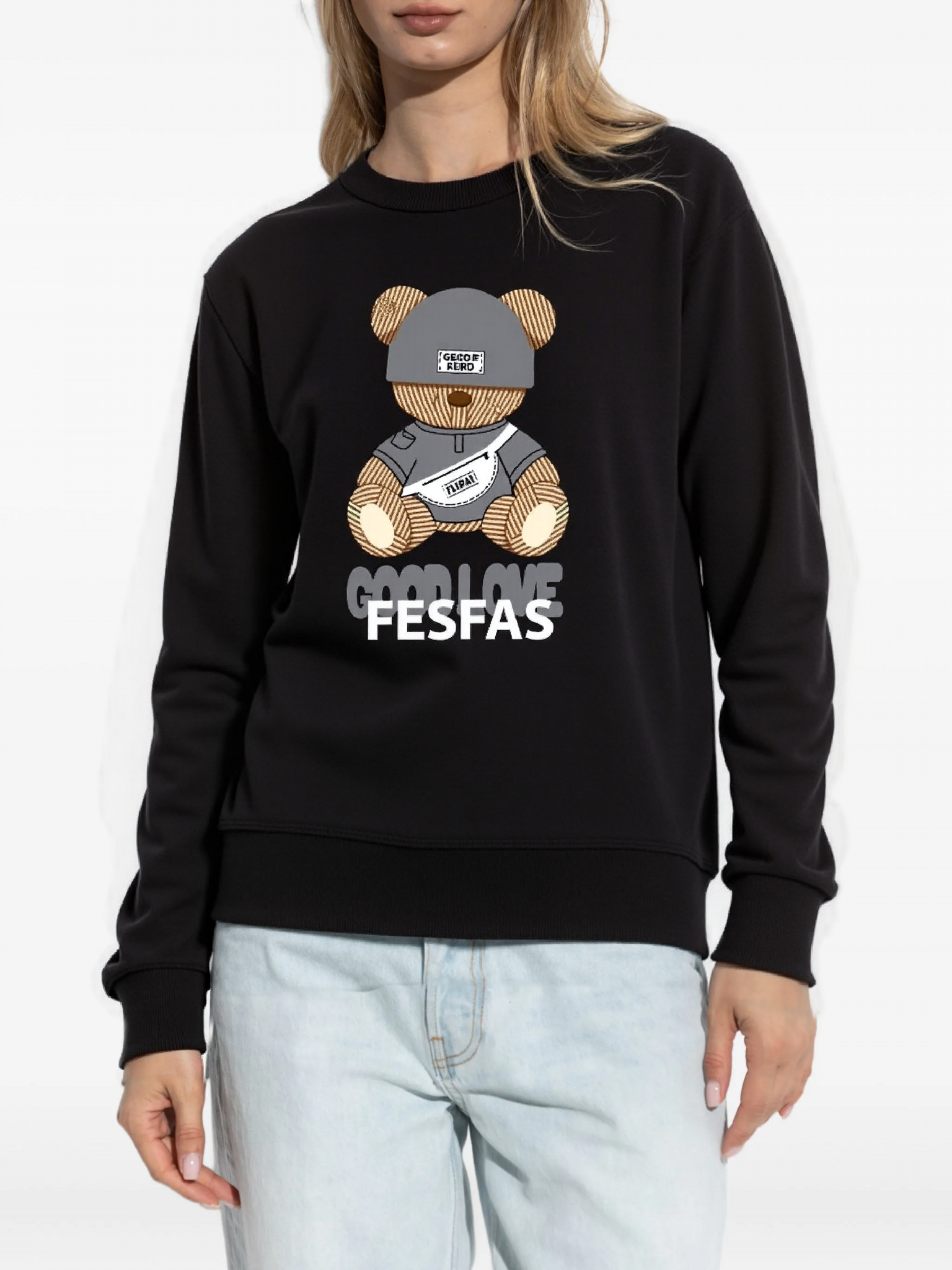 FesFas bear-print Sweatshirt | Black
