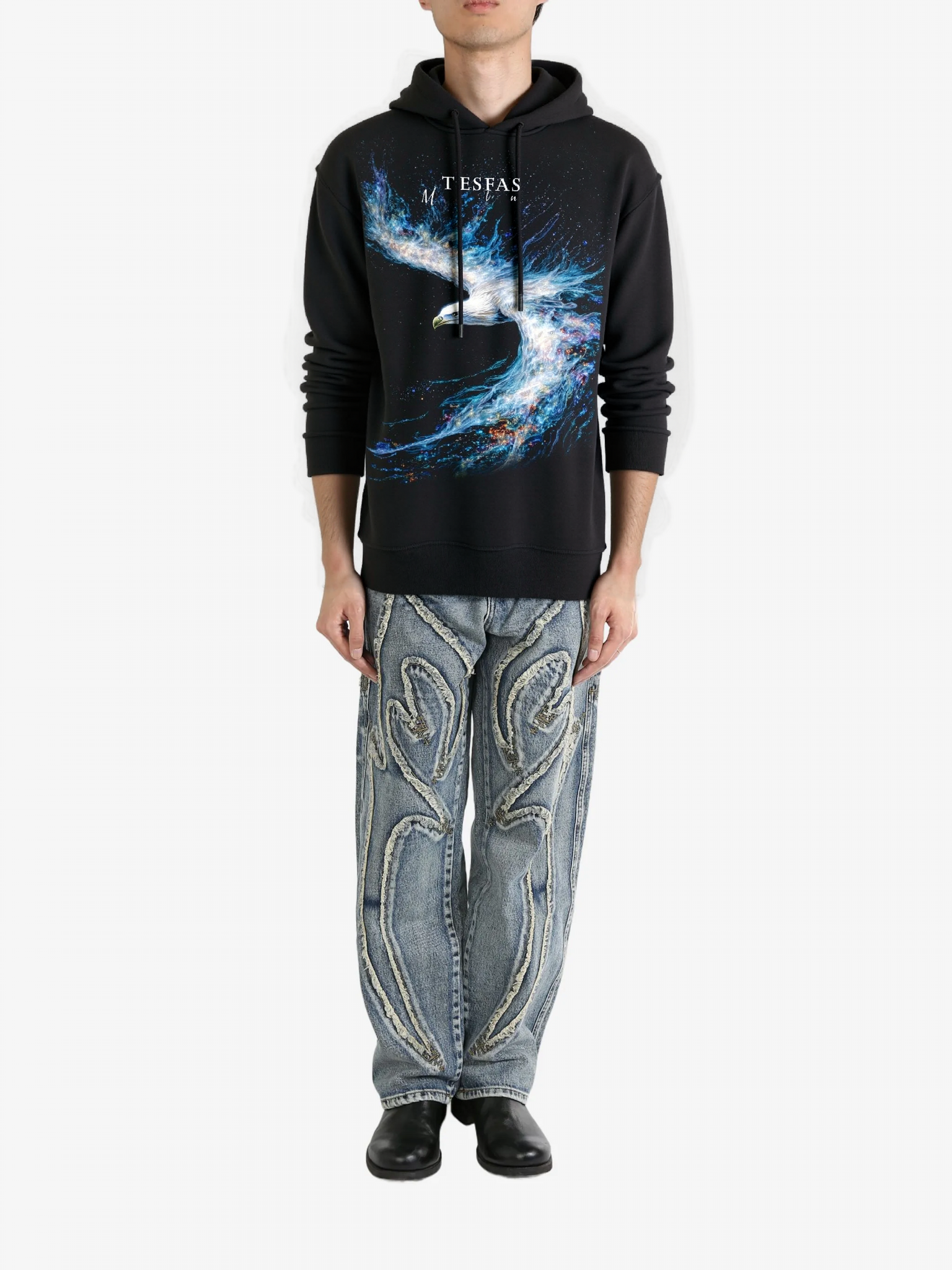 FesFas eagle-print Hoodie Set | Black