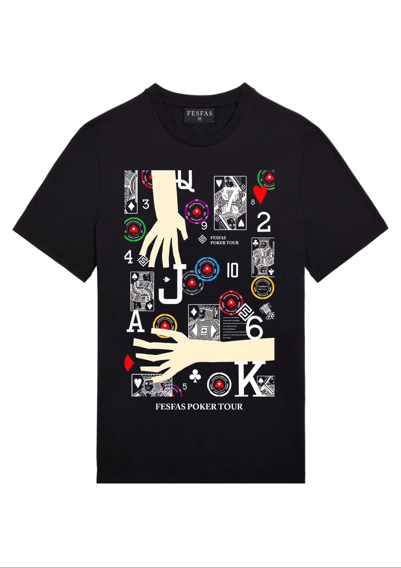 FesFas Poker-print T-shirt | Black