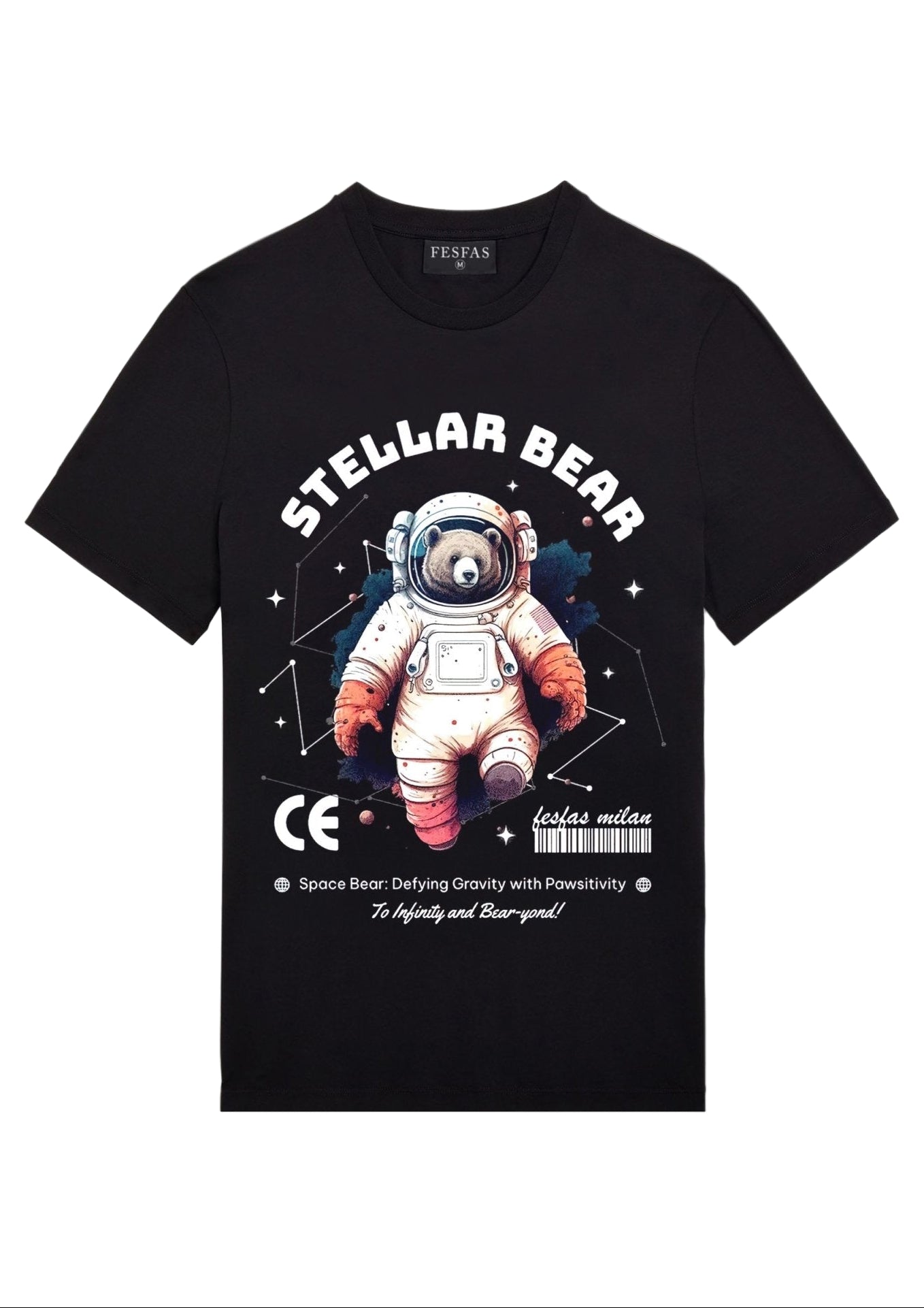FesFas Bear-print T-shirt | Black | Men