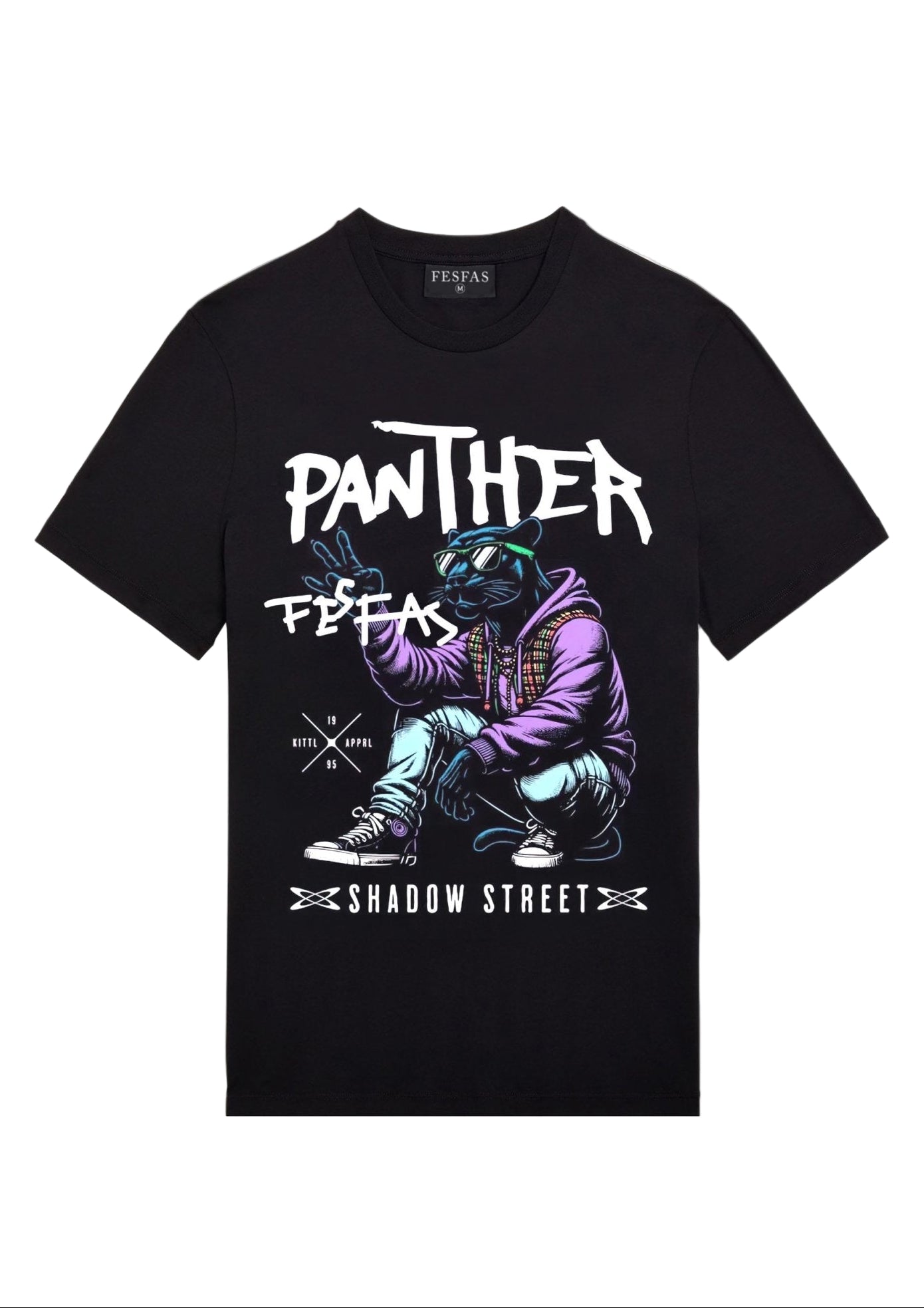 FesFas Panther-print T-shirt | Black