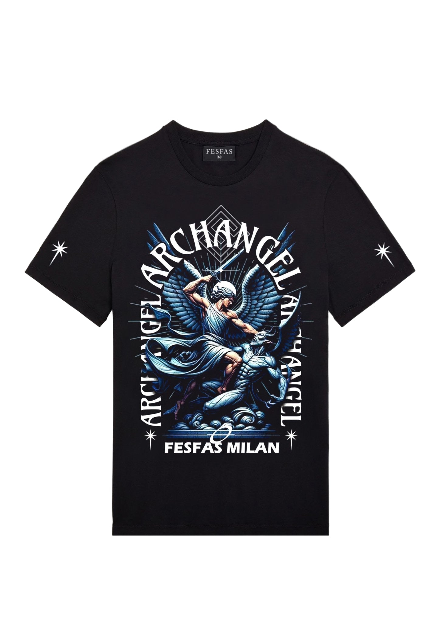 FesFas Angel-print T-shirt | Black