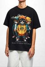 FesFas Cats-print T-shirt | Black