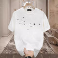 2025 Short Sleeve Pure Cotton Versatile Casual Loose Fit Printed Round Neck Top Short Sleeve Base Shirtstyle{N002}2 T-Shirts, Hoodie, Sweatshirt