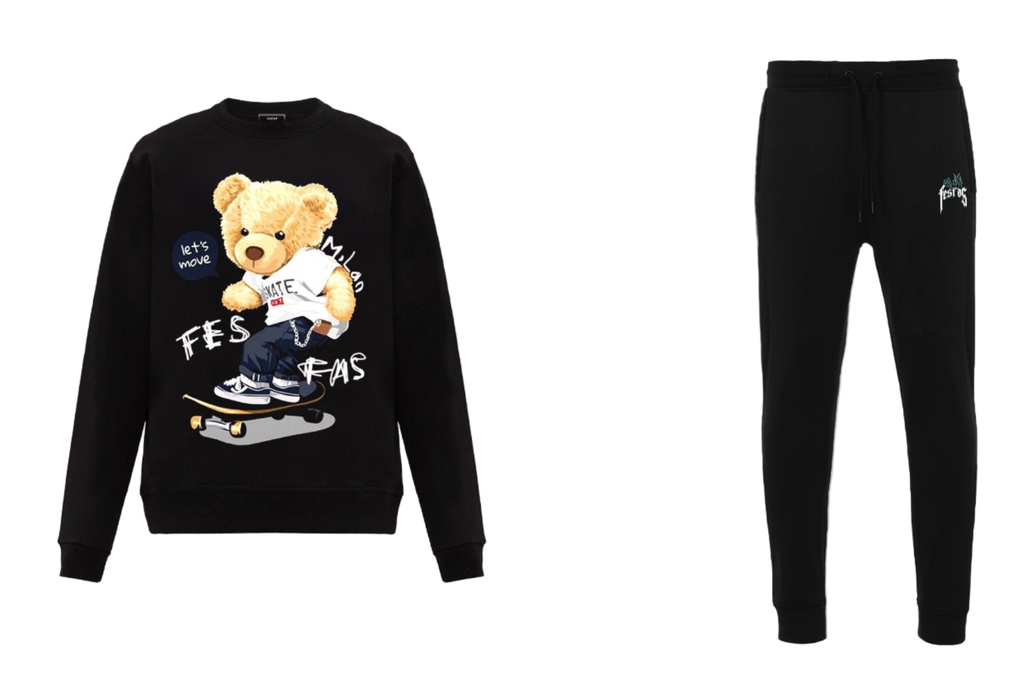 FesFas Bear-print Sweatshirt | Black