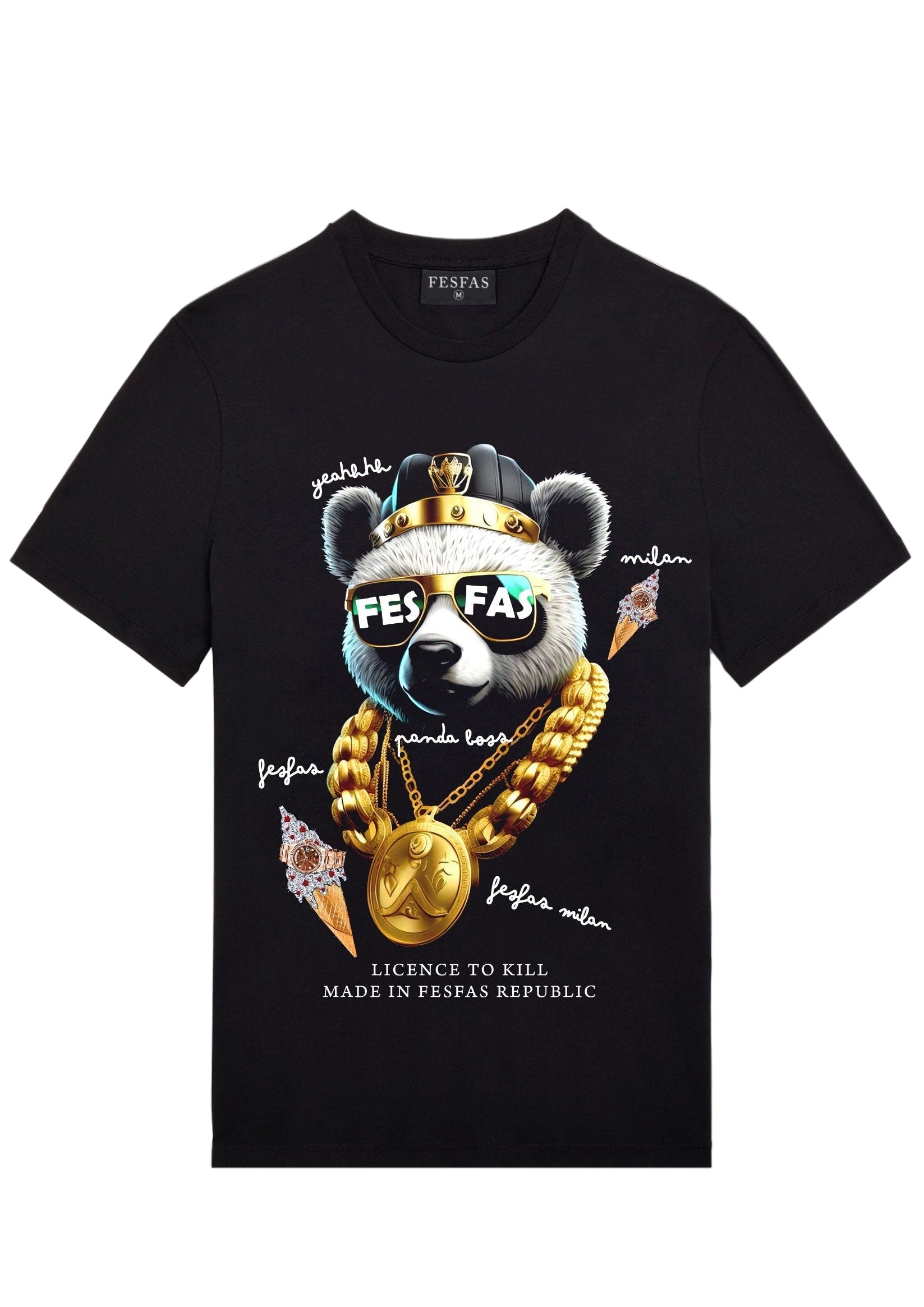 esFas panda-print T-shirt | Black | Men