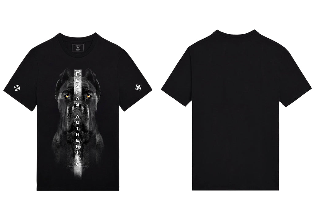 FesFas black dog-print T-shirt | Black | Men