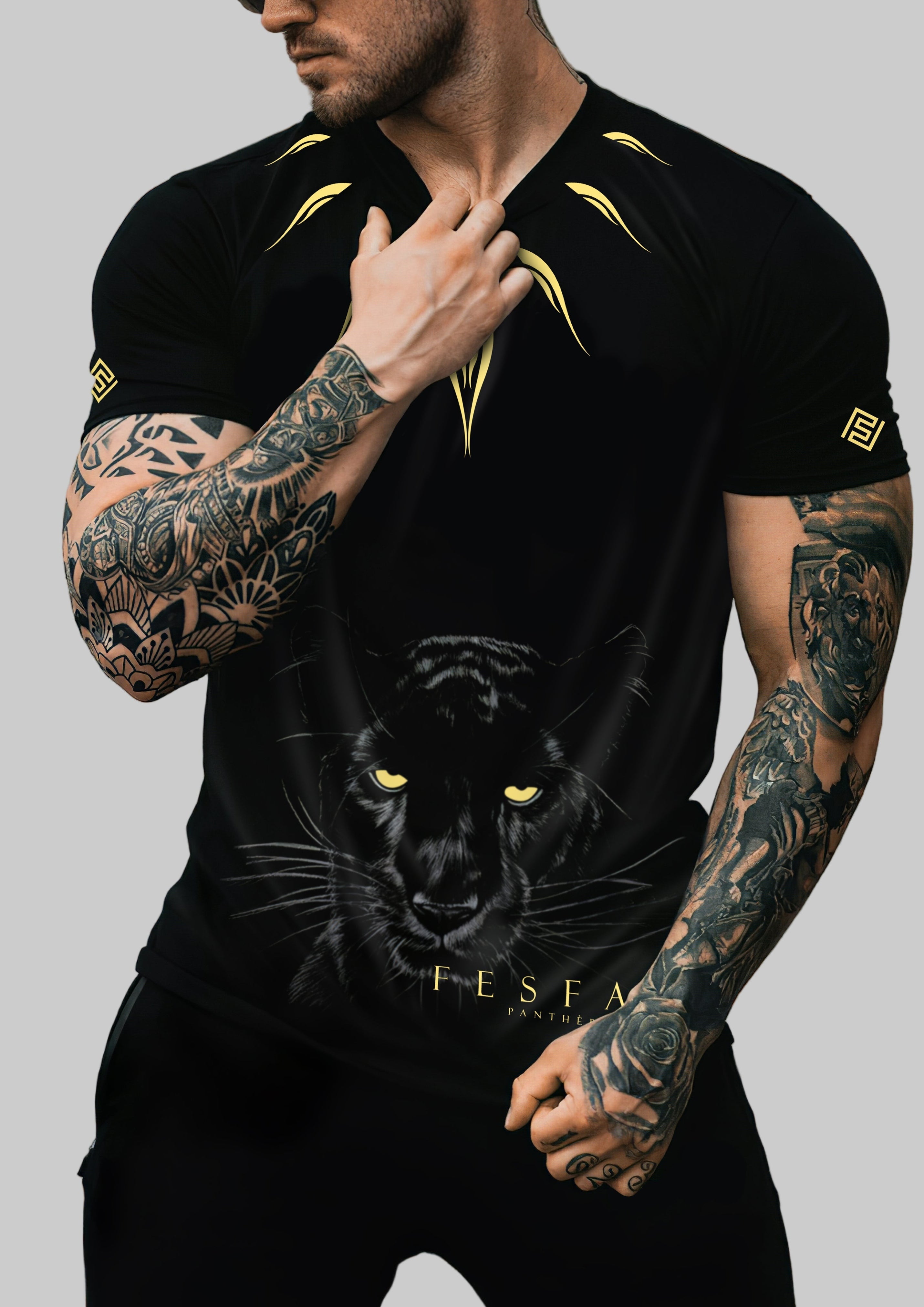 FesFas panther-print T-shirt | Black