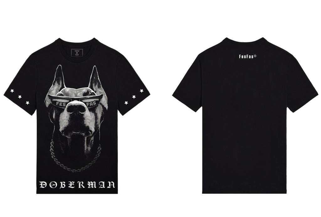 FesFas doberman-print T-shirt | Black | Men
