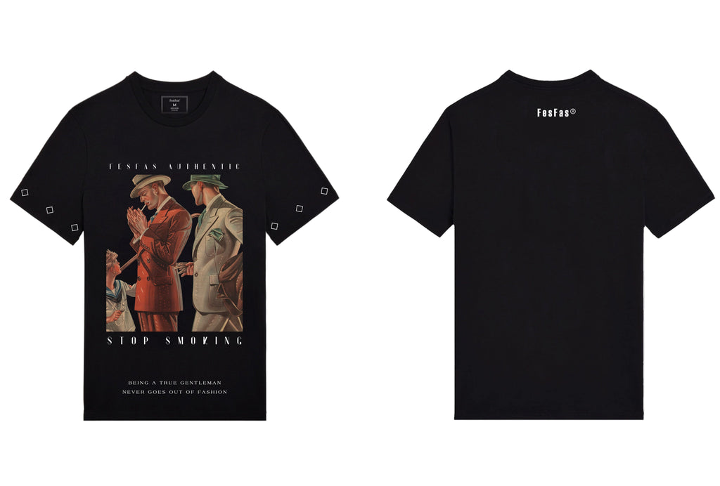 FesFas gentlemen-print T-shirt | Black