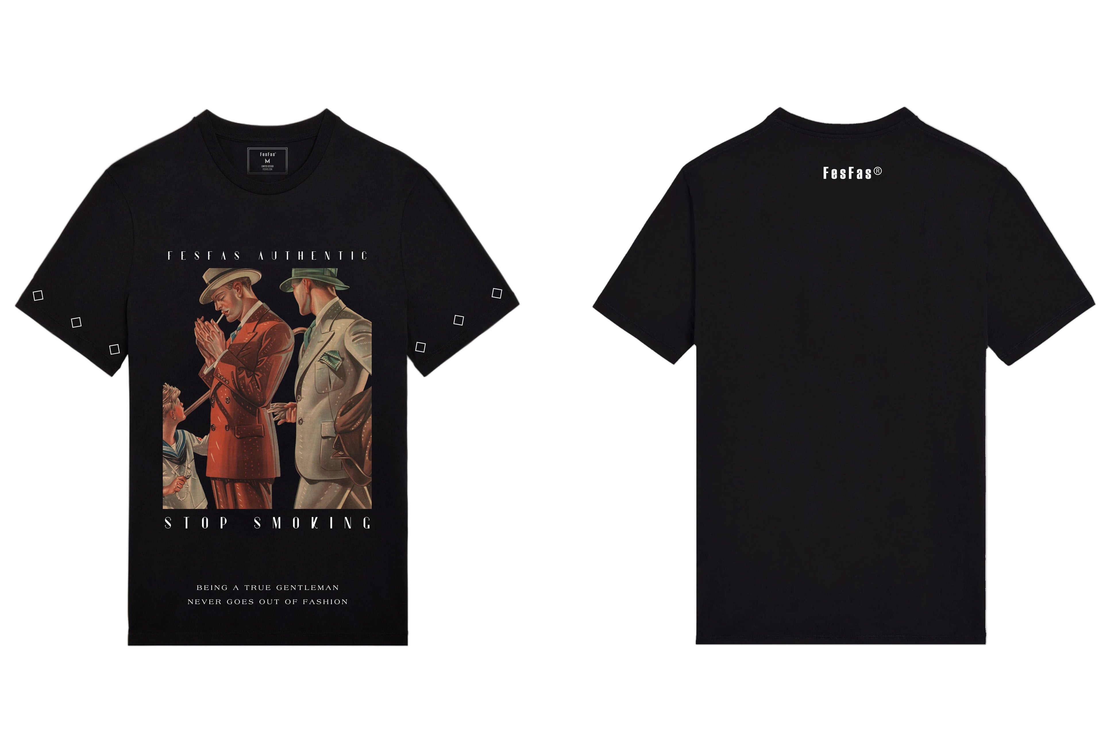 FesFas gentlemen-print T-shirt | Black