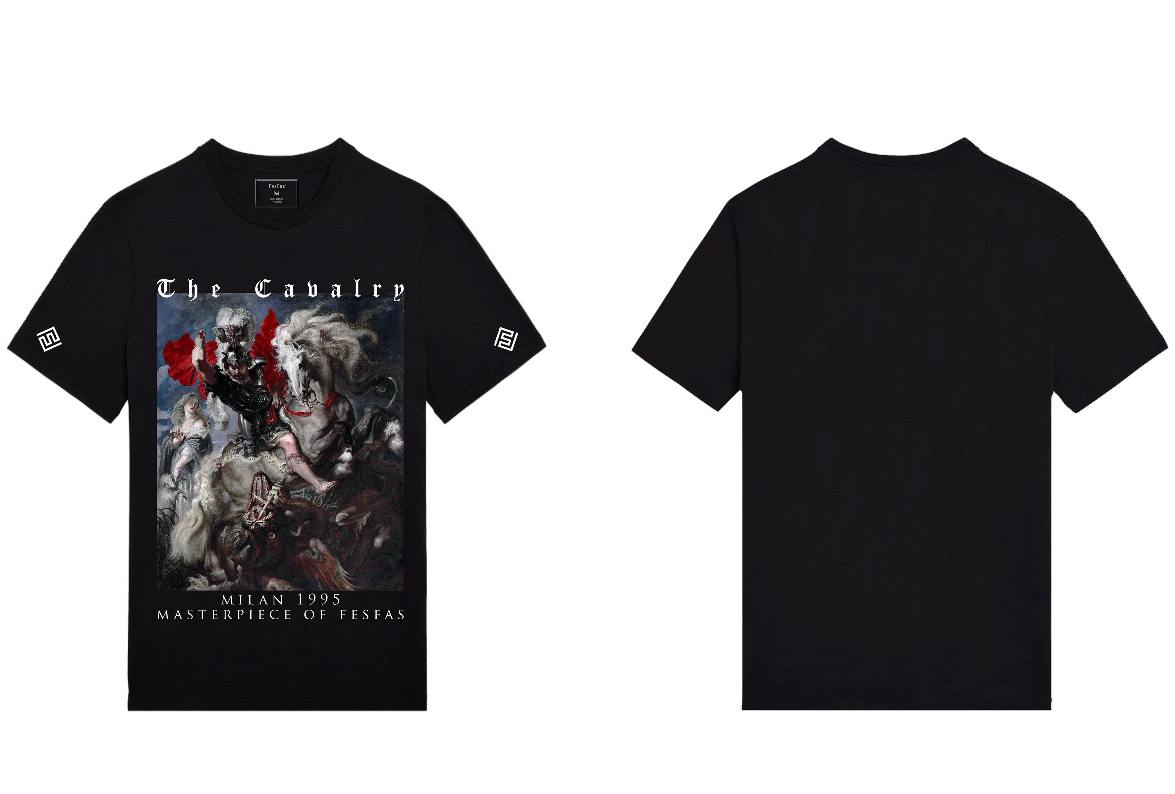 FesFas cavalry-print T-shirt | Black