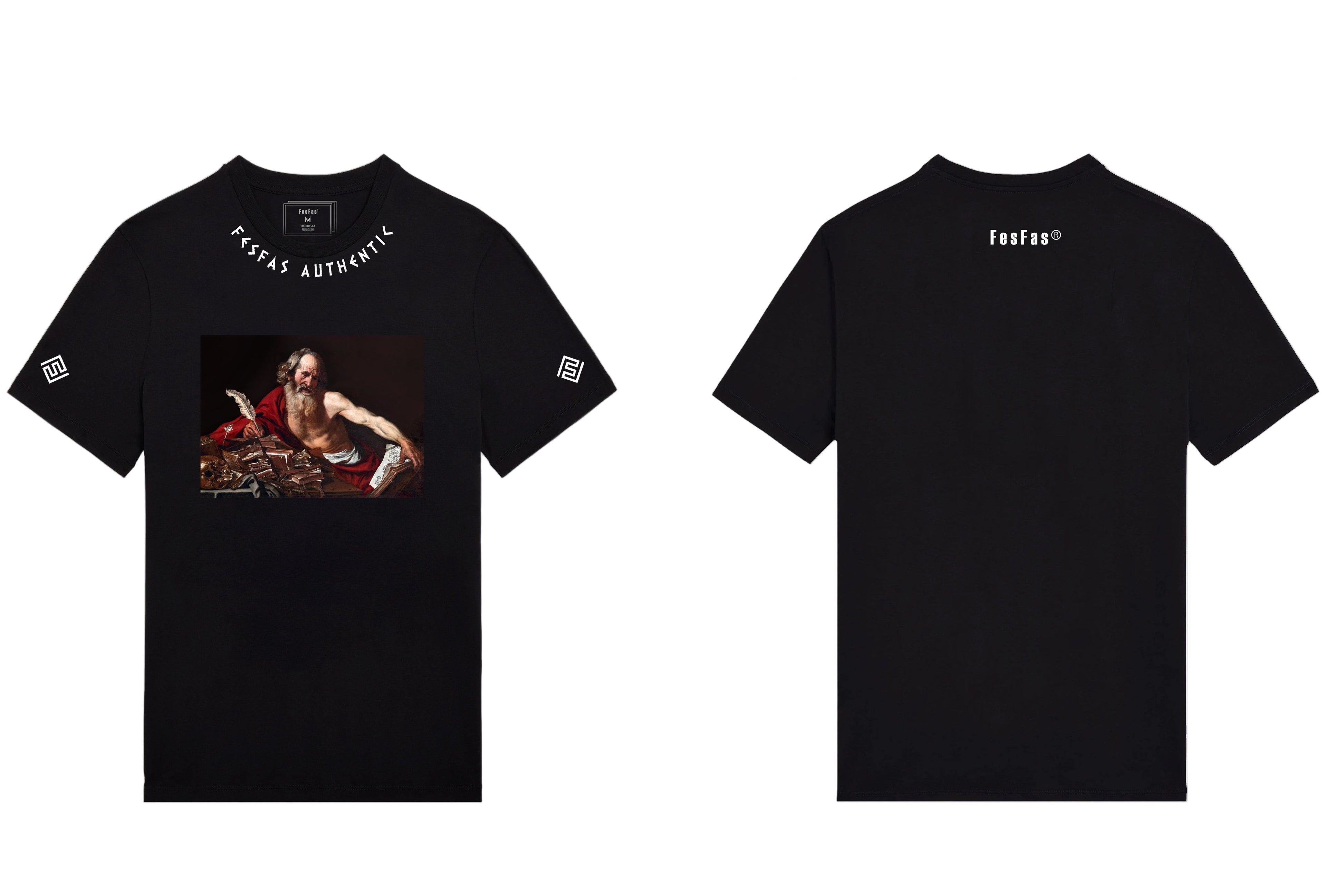 FesFas art-print T-shirt | Black
