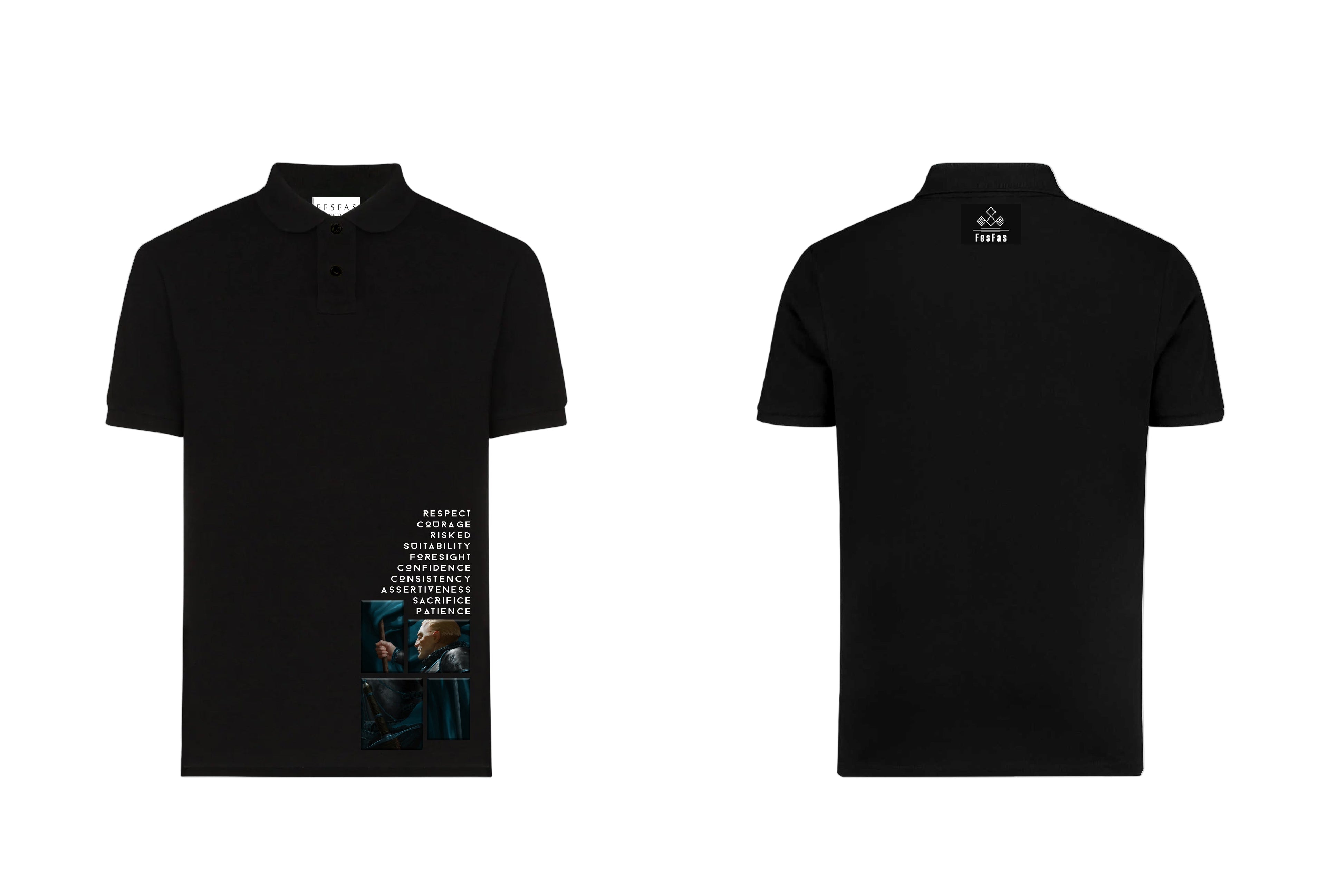FesFas Pioneers-print Polo Shirt | Black