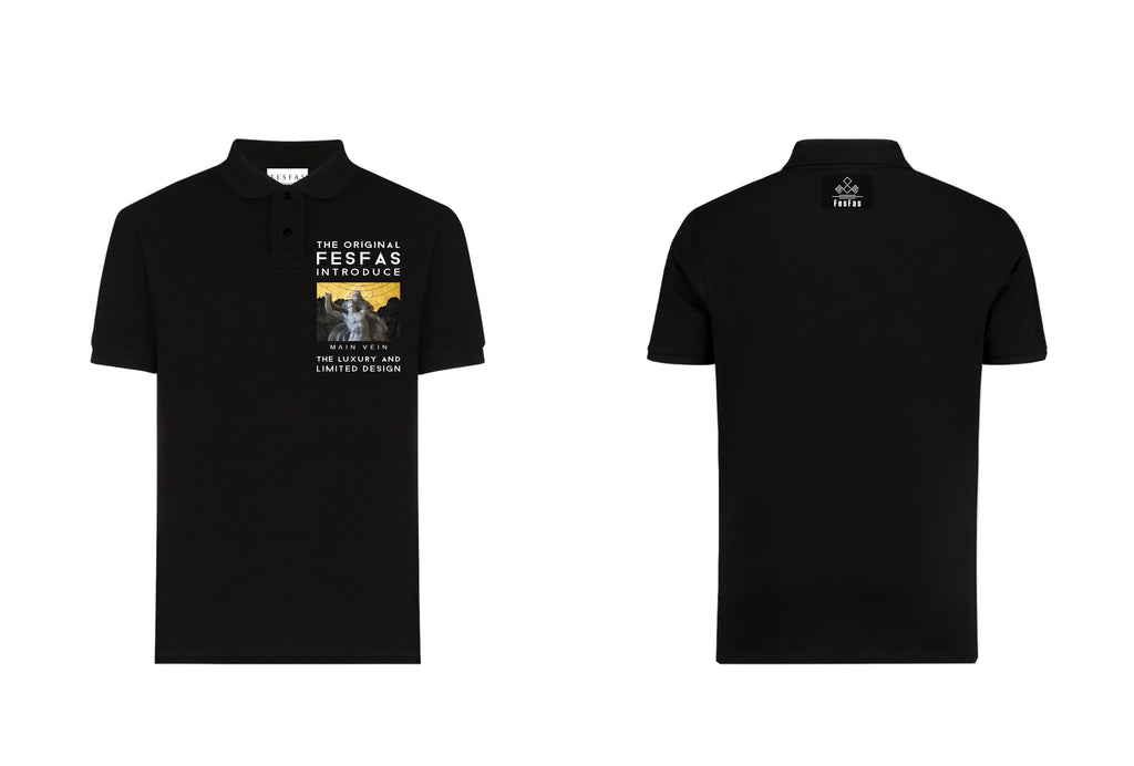 FesFas Main Vein-print Polo Shirt | Men | Black
