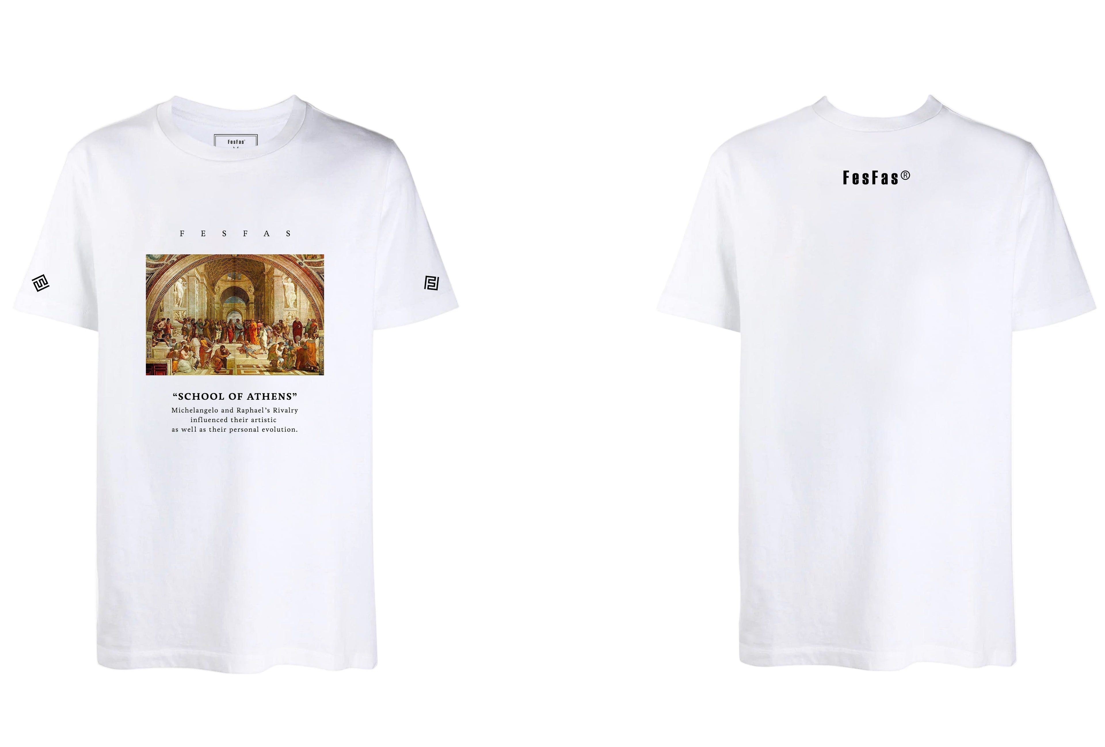 FesFas athens-print T-shirt | White