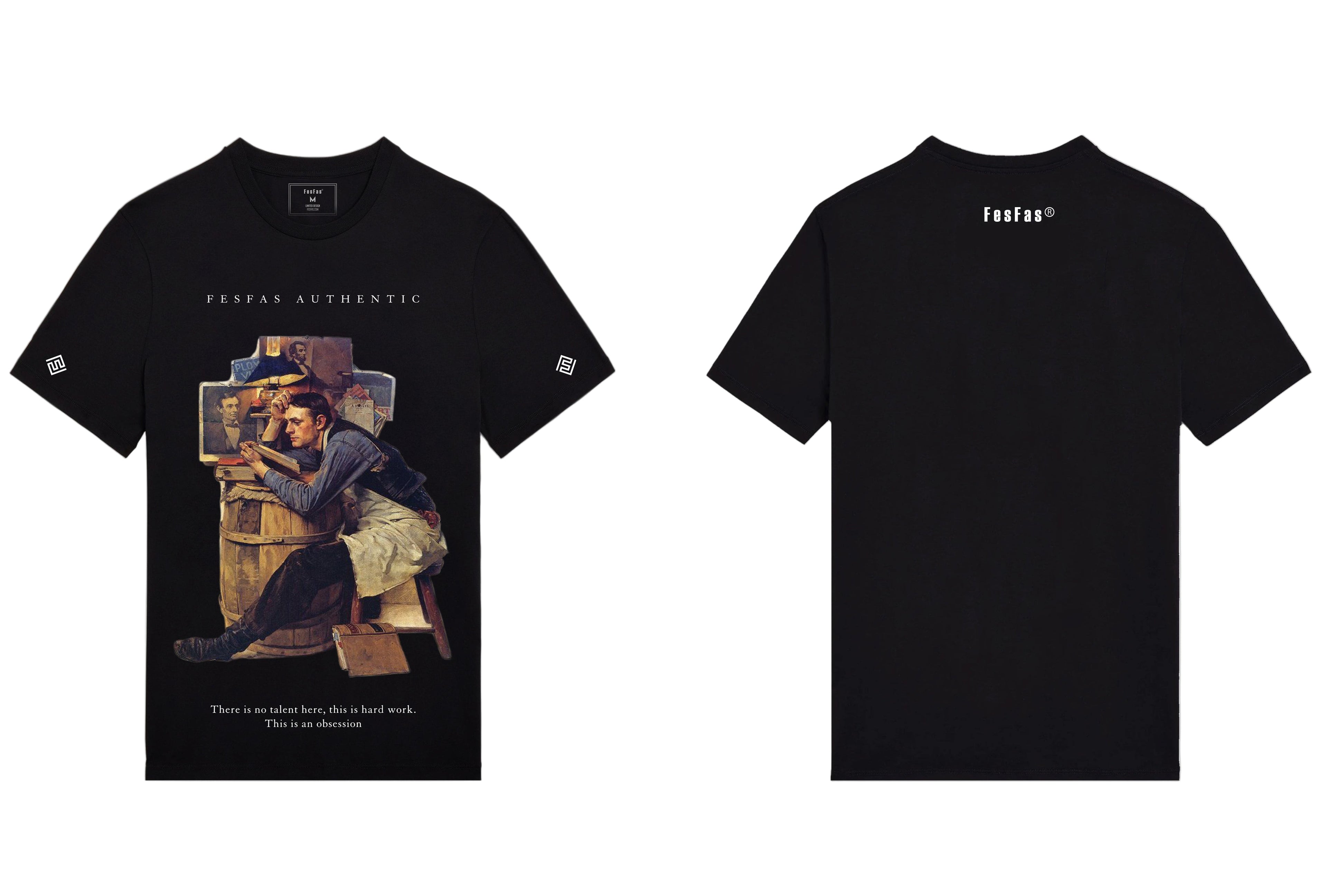 FesFas poet-print T-shirt | Black