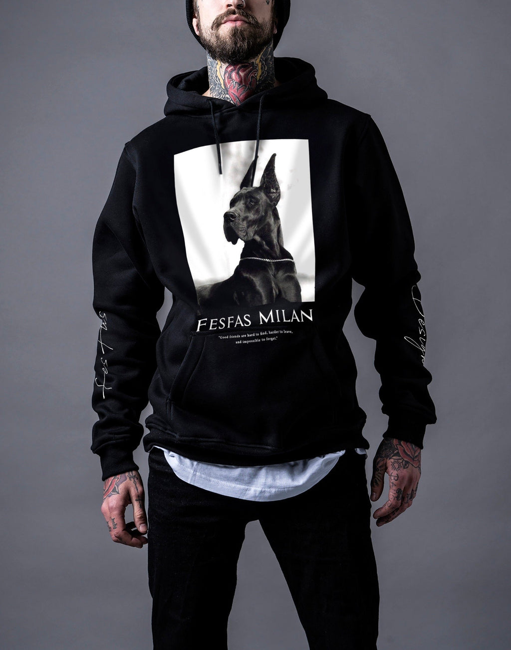 FesFas Cool dog-print Hoodie | Black