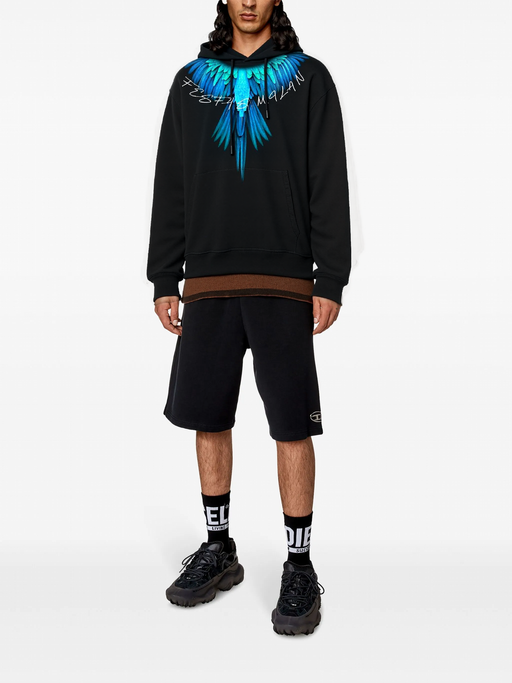 FesFas Wings-print Hoodie Set | Black