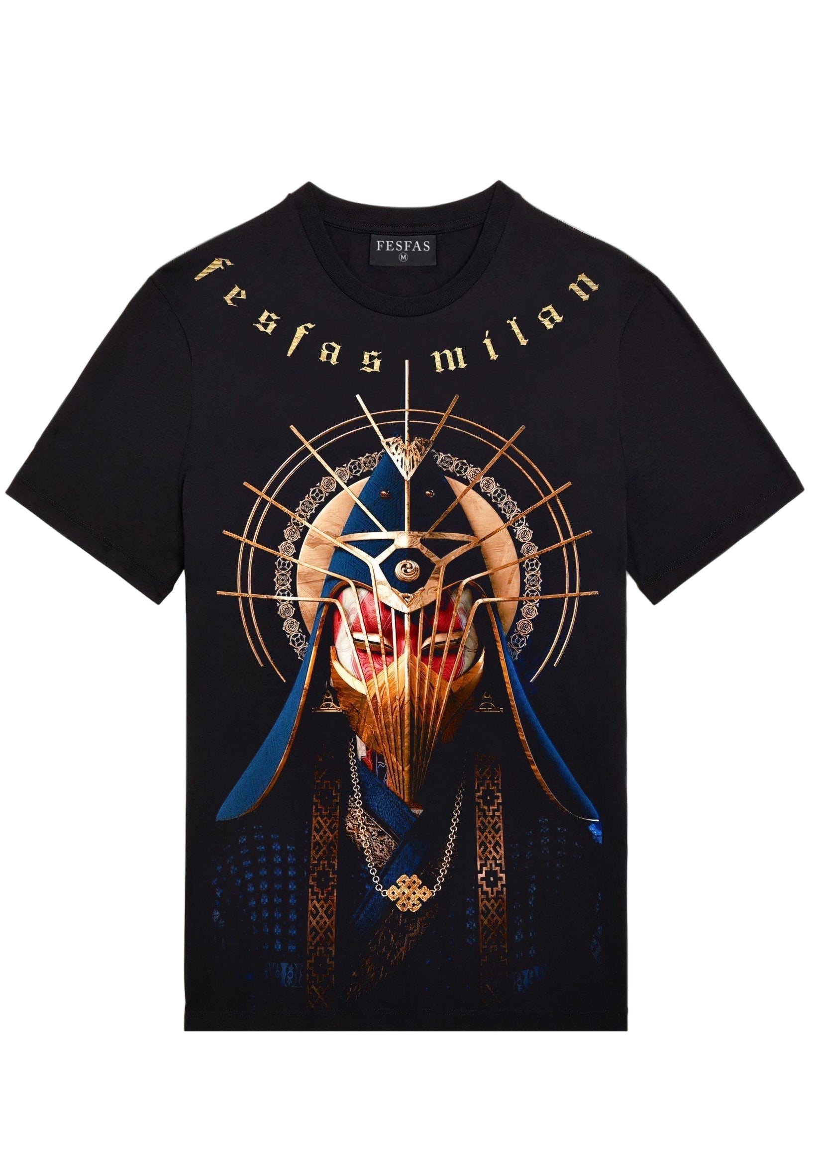 FesFas lady-print T-shirt | Black