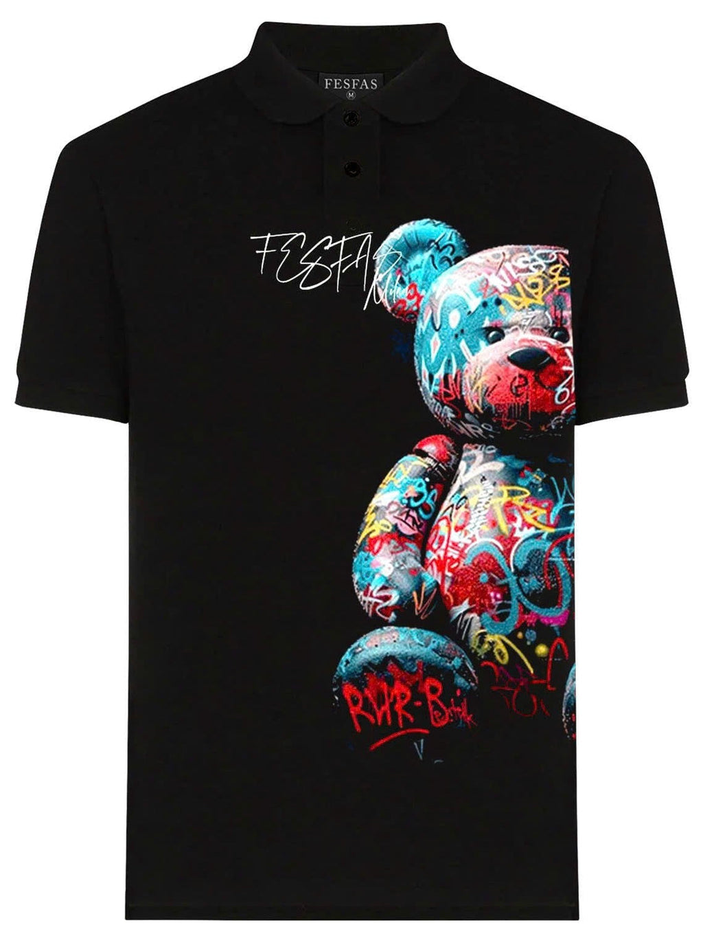 FesFas bear-print Polo Shirt | Black