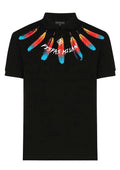 FesFas feather-print Polo Shirt | Black