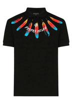 FesFas feather-print Polo Shirt | Black