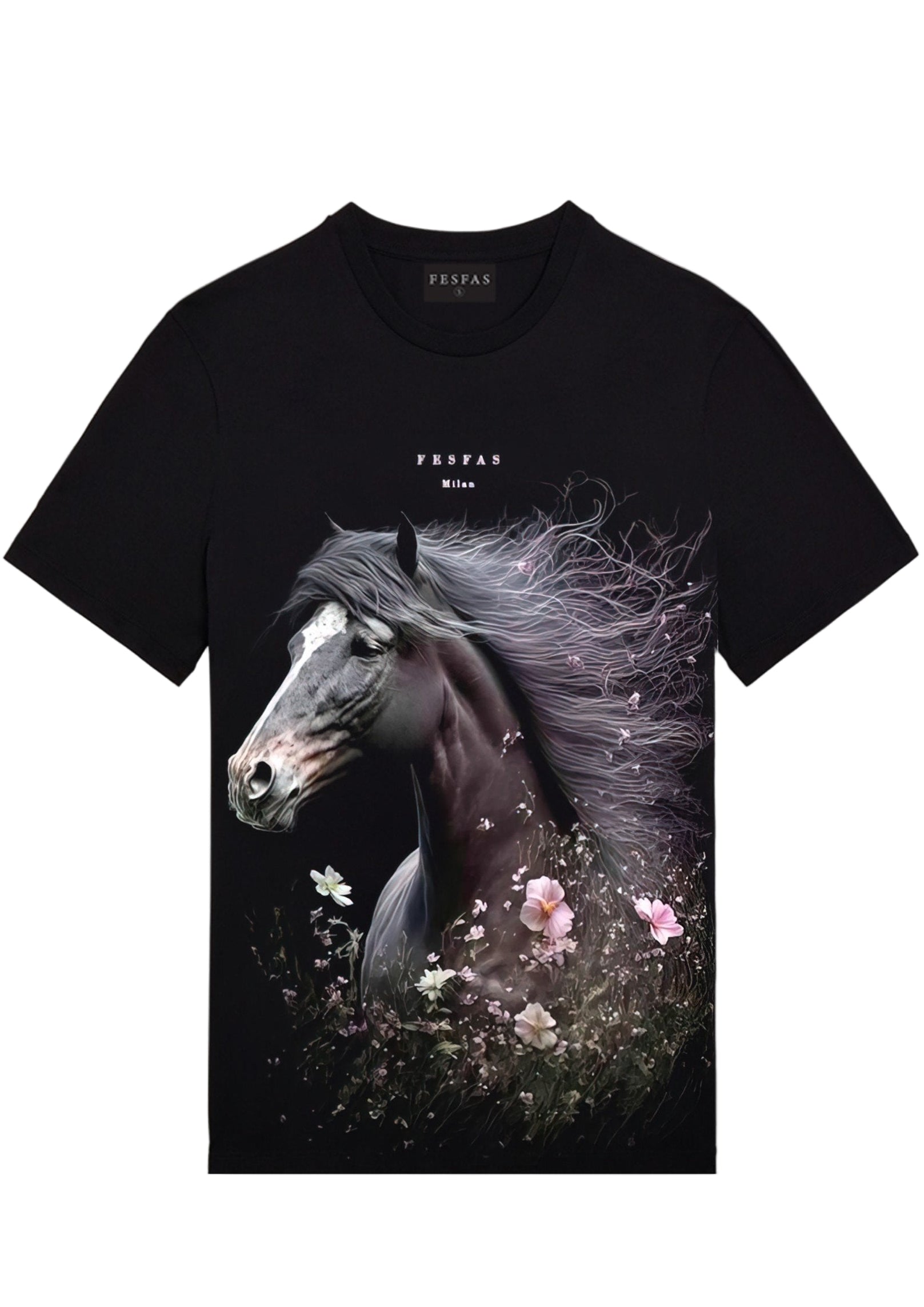 FesFas horse-print T-shirt | Black
