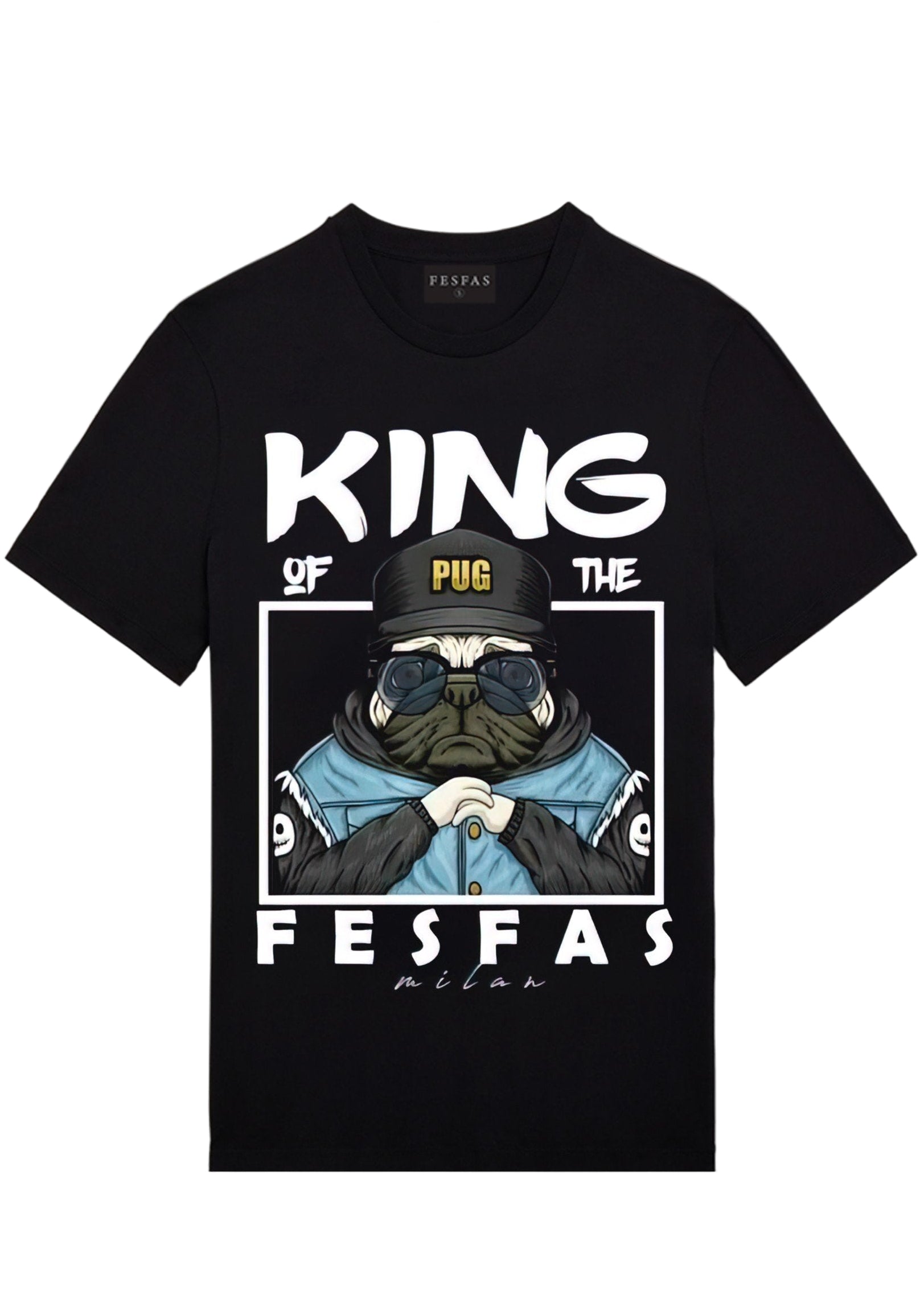 FesFas pug-print T-shirt | Black
