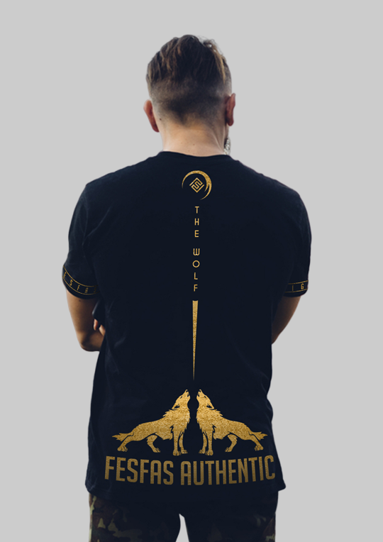 FesFas wolf-print T-shirt | Black