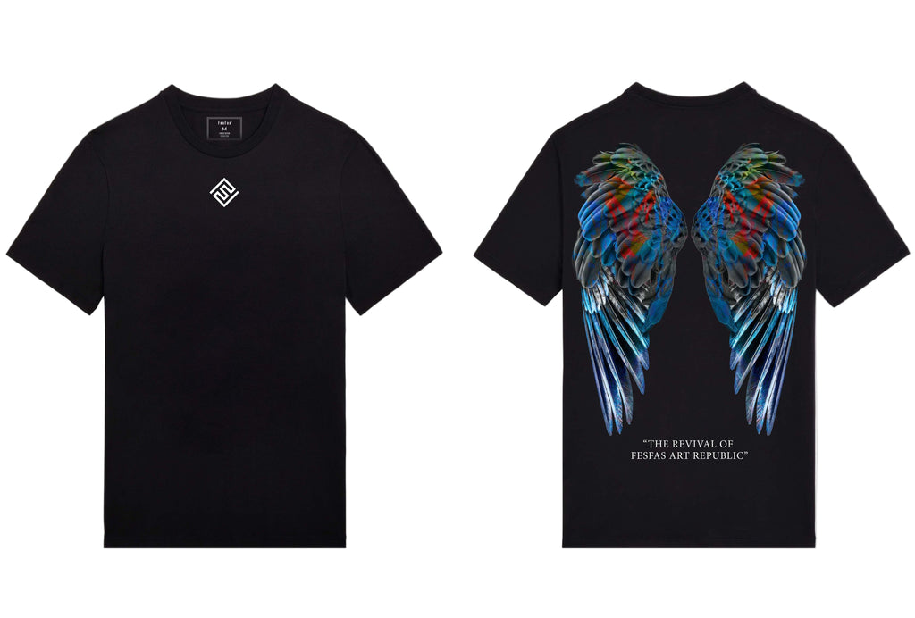 FesFas angel wings-print T-shirt | Black | Men