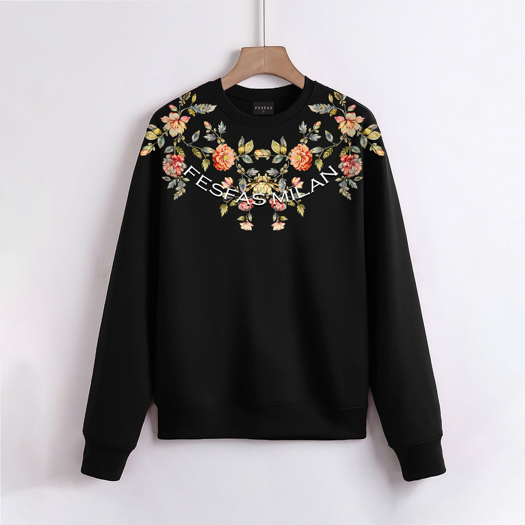 FesFas Flower-print Sweatshirt | Black