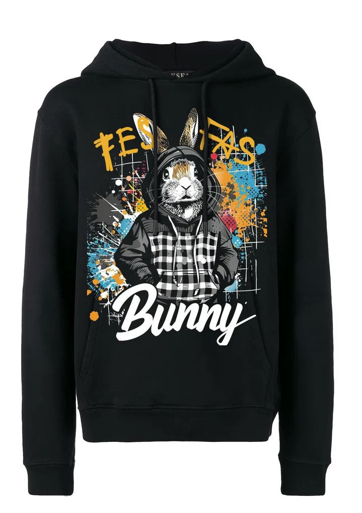FesFas rabbit-print Hoodie | Black