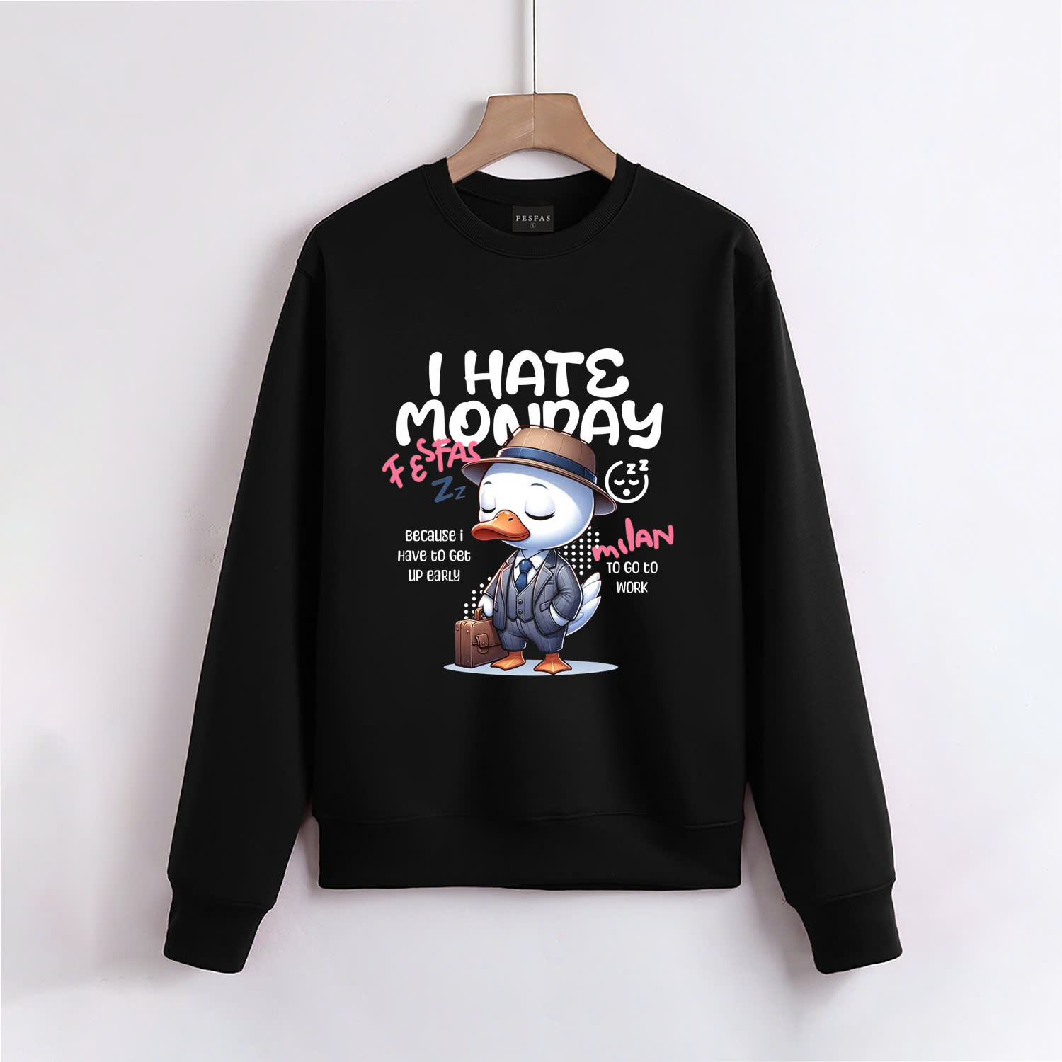 FesFas Duck Detective-print Sweatshirt | Black
