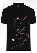 FesFas Airplane-Print Polo Shirt | Black
