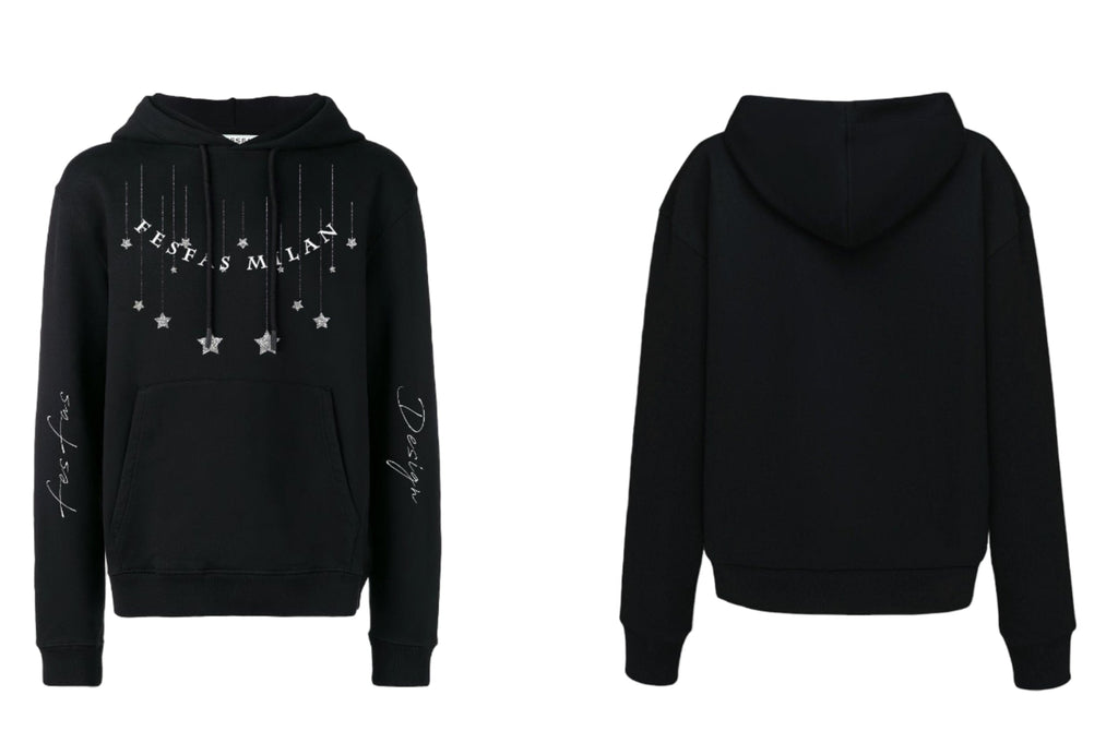 FesFas Sparkling Stars-print Hoodie | Black