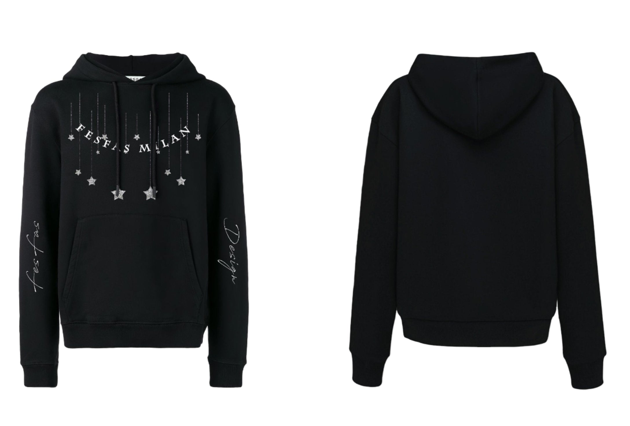 FesFas Sparkling Stars-print Hoodie | Black
