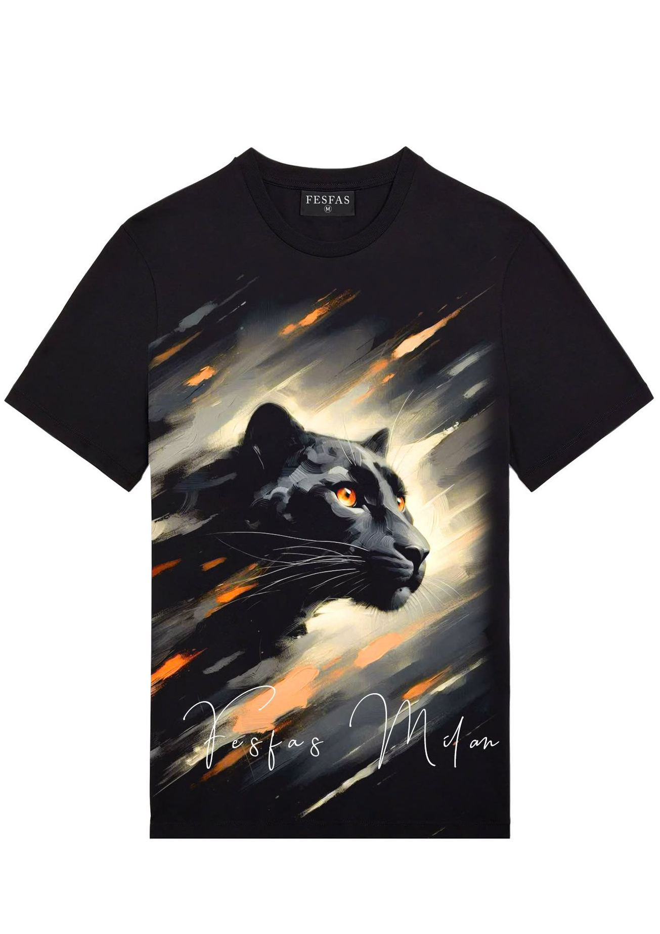 FesFas black panther-print T-shirt | Black