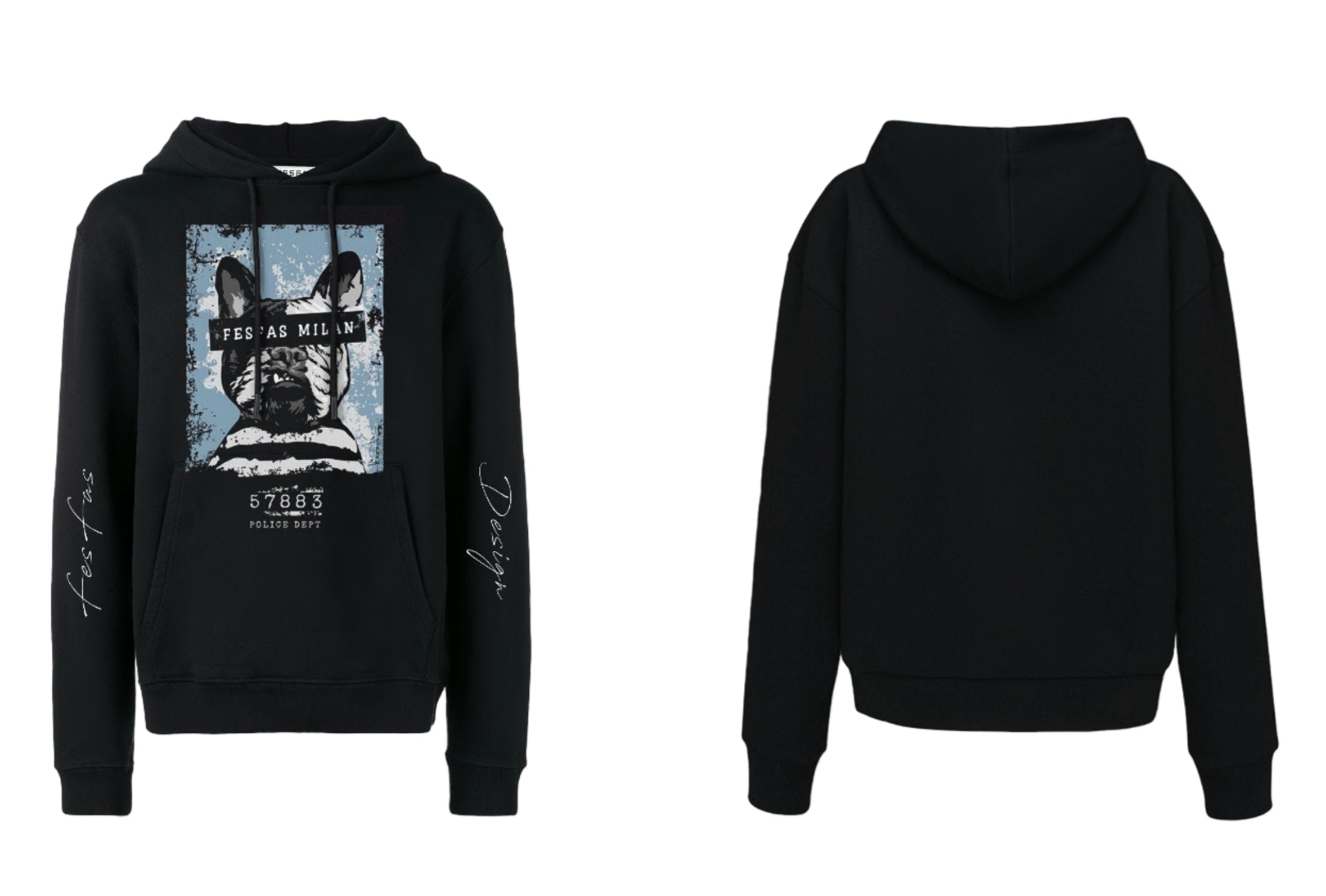 FesFas Puppy-print Hoodie | Black