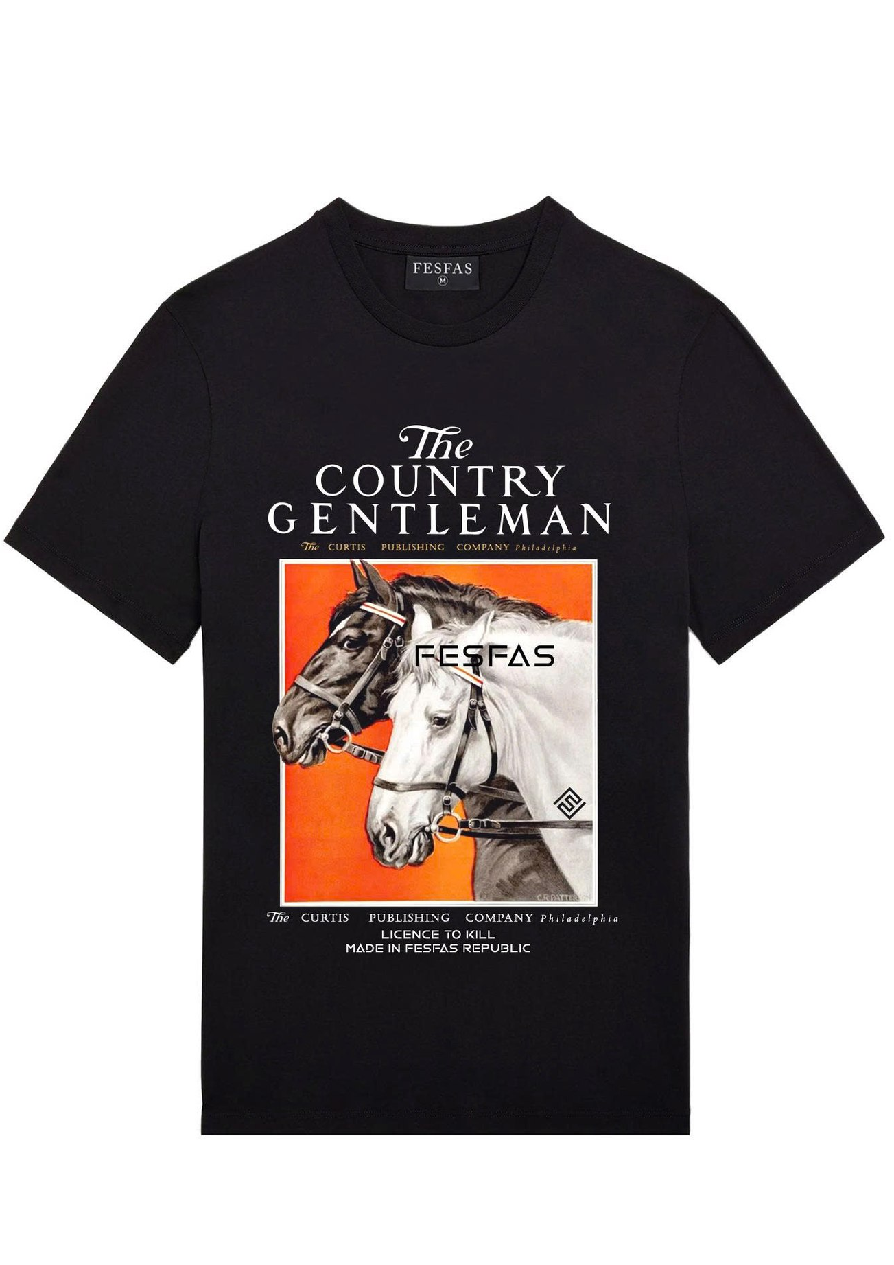 FesFas horse-print T-shirt | Black